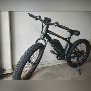 Ecotric Cheetah 26 Fat Tire Beach Snow Electric Bike-Matt Black